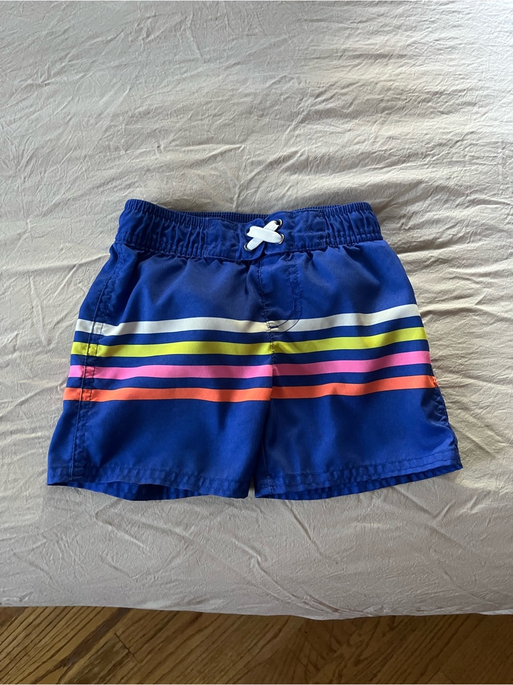 Cat & Jack Royal Blue Swim Shorts with Multicolor Stripes